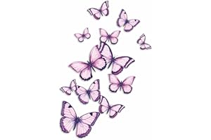 x12 Purple Butterfly Stickers, Hardwearing Waterproof 0% Transparency Decals, DIY Peel & Stick Perfect to Cover Marks, Wall Decor, Weatherproof for Cars & Home Projects. LaoGraphics® (12 Lilac, A5)