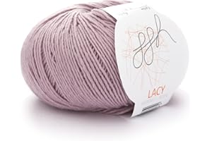 GGH Lacy | Lana Merina con Seda - Hilo de Encaje - Ovillo de 25g - Apto para Punto y Ganchillo | Color 002 - Rosa