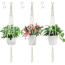 AONAYO Makramee Blumenampel Set | 3 Stück 105cm | Tragkraft 10kg Für Innen & Außen