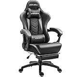 Dowinx Gaming Stuhl Ergonomischer Gamer Stuhl mit Massage Lendenwirbelstütze, PC Bürostuhl Rückenlehne Verstellbarer Drehsess