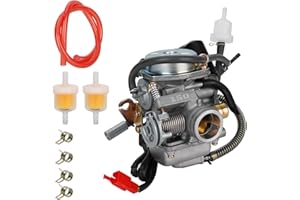 JIAYAN PD24J Vergaser 24 mm Vergaser mit Ablassleitung für 4-Takt GY6 125 cc 150 cc ATV Go Karts Roller Mopeds QMJ/QMI157 QMJ/QMI152