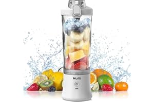 Mulli Portable Blender, Restarted Personal Mixer for Shakes and Smoothies, Rechargeable Mini Mixer, 600 ml with Travel Lid for Home/Kitchen/Gym