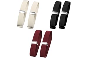 Hugwish 6 szt. uchwytów na rękawy dla mężczyzn i kobiet, uchwyt na koszulę, czarny, M