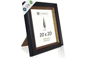 CABBEL Barock fotoram svart-guld 20x20 cm AVI – vintage antik kvadratisk ram med ornament, dekorativ ram för poster, foto & k