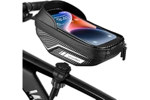 Lruvdox Sacoche Velo Cadre Support Telephone Velo Etanche, Porte téléphone vélo Sac Guidon Velo VTT Accessoire avec Pare-Soleil amélioré et fenêtre pour écran Tactile pour Smartphone de 5,5 à 7,0