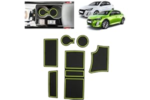 BSTW Compatibile con Peugeot 208 E-208 2020-2024 2025 (Automatico) Tappetini Antiscivolo per Peugeot 208 Tappetini in Gomma per Console Centrale, Porta Bicchieri, Scanalatura Porta (Verde)