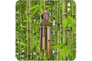 SIMANDRA Scacciapensieri in bambù, decorazione per il suono, per il relax e il giardino, in noce di cocco, misura grande