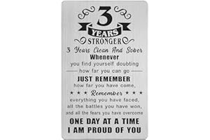 Richesele 3 Year Sober Card - 3 Year Sobriety Gifts for Women Men - 3 Years AA Recovery Gifts - 3 Yr Addiction Recovery Wallet Cards Token