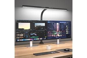 KableRika Lampe de Bureau LED d'architecte, 24W Le plus brillant avec pince, 6 Température de Couleur, Luminosité Réglables, Protection des Yeux,Commande tactile,Gradation automatique