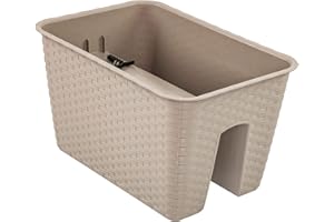 PAFEN Doniczka skrzynia na balustradę Donica balkonowa o wyglądzie rattanu 13 l