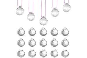KEBITEDAMAI 20 Pz Acchiappasole Cristallo, 20mm Cristalli Acchiappa-Sole in Cristallo, Crystal Suncatcher Decorazione, Finestra all’ Aperto Pendenti Prismi per Casa Ufficio Finestre Giardino Appendere Deco