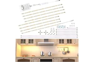‎WOBANE WOBANE LED Unterbauleuchte Schrankleuchte,8 x 30cm Warmweiß Unterschrank Beleuchtung mit Schalter,Heller küchenunterbauleuchte,für Küche,Regale,Vitrinen,12V LED lichtleiste,1200 Lumen,2700K