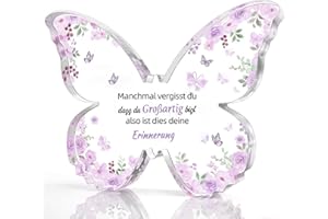 UWIHAER Geschenke für Mama, Liebhaber, Freunde, Lehrer, Acryl Schmetterling graviert Plaque, Dekorationen Geschenk Weihnachten Geburtstag Jahrestag und Mütter Tag Geschenke (Violett)