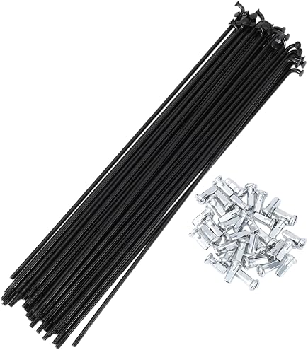 Raggi Per Bicicletta SENQI – Set Da 36 Pezzi, 14G, Da 80 A 297 Mm, Con Tappi In Rame, Nero (Acciaio #45) E Argento (Acciaio Inox), Diametro 2mm - 2