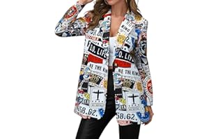 EUDOLAH Blazer Moda Donna Ragazza con Monopetto Cappotto Leggero Casual da Donna Ragazza