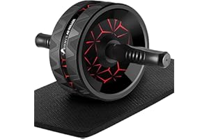 ROMIX Bauchroller – Ab Roller Bauchmuskeltrainer für Zuhause, Bauchtrainer Roller mit rutschfester Kniematte, Abdominal Roller für effektives Core-Workout, Rücken & Schultern Training im Home Gym