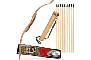 Bogenkönig Abenteuerfreude - Arco e freccia in legno per bambini dai 6 anni in su, qualità robusta per durevolezza, set con 10/20 frecce e 1/2 fareta, perfetto per i principianti, tiro con l'arco per