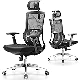 mfavour Ergonomic Office Chair with Elastic Lumbar Support High Back Mesh Office Chair Home Office Chair with 3D Armrest and