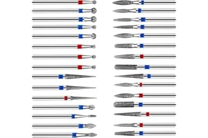 LUSOFIE 30 sztuk diamentowe wiertła do paznokci zestaw Puntas para wiertło paznokcie Manicure Pedicure Remover narzędzia do paznokci akrylowych, salon domowa pielęgnacja paznokci