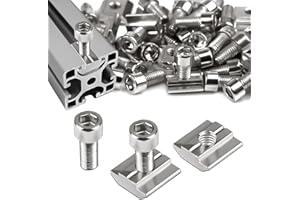 SWTYExt 50 Stück Nutensteine M8 Set, 25 Stk T Nut Schiene M8 Typ B und 25 Stk Schrauben Serie 3030 Schiebemuttern T Nutmuttern Kohlenstoffstahl für Aluprofil Extrusionsschlitz Führungsschiene