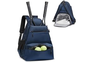 SUIKIHUM Tennis Backpack for Rackets, Waterproof Tennis Bag with Shoe Compartment, Wet/Dry Pocket, Fence Hook, for Tennis, Pickleball, Badminton