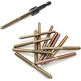 Dayalo Hanger Bolts M6 Double Head Screws Screw Pins Wood Screws with Socket Spanner for Wood Connection Furniture Legs Pack 