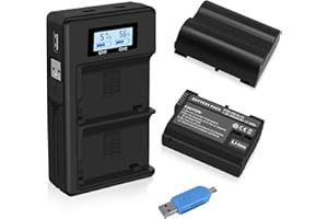 CITYORK EN-EL15 EN-EL15a 2500mAh akku (2er-Pack) und Smart LED Dual Charger für Nikon EN-EL15 / 15a und kompatibel mit Nikon Z6, Z6, D500, D600, D610, D750, D800, D810, D810a, D850, D7100 Kameras