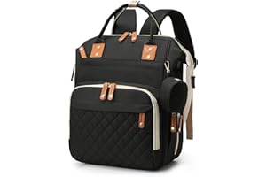 HALOVIE Zaino Mamma Multifunzione, Zaino Borsa Fasciatoio Impermeabile e Isolamento con spina USB Grande Capacità ma Leggero per Neonati Pannolini Biberon Viaggio 27 * 21 * 42cm