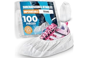 ISC Hygiene & Safety Surchaussures jetables – Sur chaussure jetable – Protege chaussure usage unique – Taille universelle jusqu’à 47 – blanc, 100 pièces