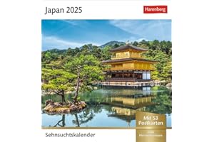 Japan Sehnsuchtskalender 2025 - Wochenkalender mit 53 Postkarten: Fernweh in einem Foto-Kalender zum Aufstellen. Die schönsten Landschaften und Städte ... zum Aufhängen (Sehnsuchtskalender Harenberg)