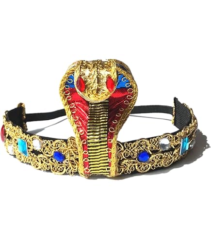 PEIQICHU Ägyptischer Damen-Kopfschmuck – Kleopatra Krone Gold | Perlenkopfschmuck Für Cosplay, Karneval & Halloween