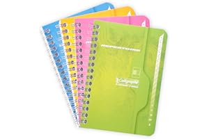 Calligraphe 227C Un Répertoire à Spirale (une Marque de Clairefontaine) - 9x14 cm - 180 Pages Petits Carreaux - Papier 70 g - Couverture Carte Recyclée Vernie - Couleur Aléatoire