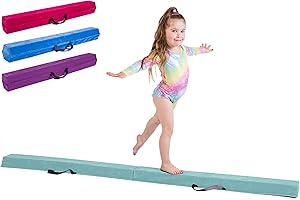 TINY TUMBLERS Schwebebalken für zuhause – Erstaunliche Balance-Ausrüstung für Kinder zu Hause – Wildlederimitat, hochdichter EVA-Schaum – Größen 210 cm/240 cm/270 cm – Lernkarten, Tragegurte, Tragetasche