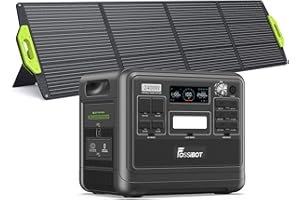 FOSSiBOT Générateur solaire avec panneau solaire 200 W, station d'alimentation portable LiFePO4 2048 Wh, 3 prises AC 230 V 2400 W, alimentation mobile pour camping-car, extérieur, bricolage et comme