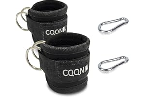 CQQNIU 1 par de tobilleras de fitness con soporte de neopreno ajustable, máquina de cable para hombres y mujeres, entrenamiento de glúteos, extensión de piernas, con 2 mosquetones