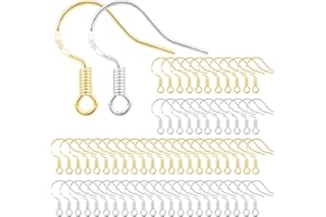 ‎ALEXCRAFT ALEXCRAFT Gold and Silber Ohrringe Selber Machen Set Ohrhaken 925 Sterling Silber für DIY Ohrhänger Schmuckherstellung Ohring Zubehör 100 Stück