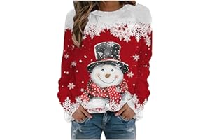 Celucke Womens Striped Oversized Sweatshirts, Ugly Christmas Sweaters Christmas Tops for Women Christmas Vacation Jumper Black Christmas Tops Ladies Casual Hollow Sweatshirts