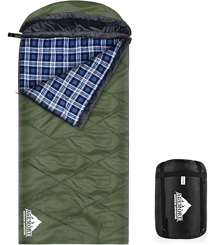 Sac De Couchage Enveloppe – 4 Saisons Chaud Par Temps Froid, Léger, Portable, Imperméable Avec Sac De Compression Pour Adultes Et Enfants – Activités Intérieures Et Extérieures : Voyages, Camping