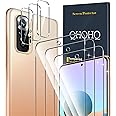 QHOHQ 3 Pezzi Pellicola Protettiva per Xiaomi Redmi Note 10 PRO/Note 10 PRO Max con 3 Pezzi Fotocamera Pellicola Protettiva,V