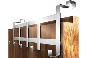 4smile Wieszak na drzwi – stal nierdzewna z antypoślizgowymi i filcowymi podkładkami, oszczędność miejsca, wieszak na ubrania na drzwi wewnętrzne