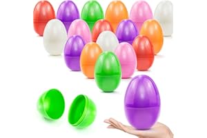 AUFIKR Fillable Plastic Easter Egg 6 Color 3.2 Inch Easter Eggs for Kids for Easter Egg Hunting Game Party (24)
