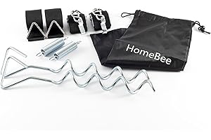 HomeBee® Zestaw bransoletek burzowych i markiż, Thule Omnistor - zabezpieczenie przed burzą, markiza kempingowa, akcesoria do kampera, 2 x 35 cm, 2 x pasy mocujące