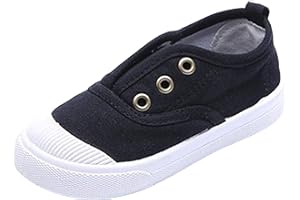 WUIWUIYU Fille Garçon Mixte Enfant Chaussures Bateau Toile Slip-on Classiques Mocassin