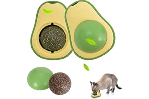 DecorDwell 2PCS Palla di Erba Gatto Catnip per Pulire i Denti,Rotanti Giocattoli Interattivi per Gatti,Cat Pulizia Denti Molari Giocattolo,Giochi per gatti Pallina erba gatta interattiva Ruotabile