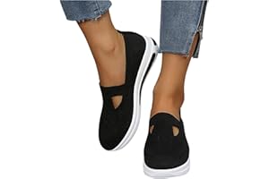 YAOJIWANG Women Loafers Slip On Trainers Orthopedic Shoes Memory Foam Ladies Low Wedge Walking Shoes Casual Non Slip Athletic Workout Gym Running Sneakers Size 4 5 6 7