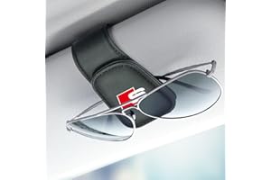 NGJIDP Fit Sunglasses Holder,Leather Glasses Holders Fit Card Clip Car Sunglasses Holder for Car Sun Visor, Accessories, Black