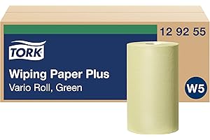 Tork 129255 Carta resistente Universale, sistema W5 per rotoli piccoli, 2 veli, 200 strappi, 10 Rotoli, verde (23 x 27,5 cm)