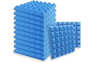 SK Studio 12 Pezzo Cuneo Fonoassorbenti Isolanti Studio Acustici Parete Piastrelle Pannelli coefficiente di insonorizzazione 30x30x5cm, Blu