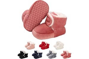 outfit spring Baby Winter Warm Fleece Bootie, Newborn Non-Slip Soft Sole Winter Shoes Sock Shoes Cute Adjustable Crawling Shoes Prewalker Boots for Girls Boys Toddler 0-18 Months