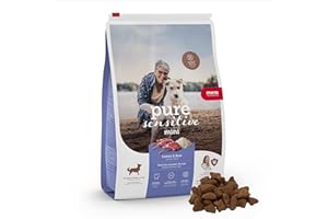 MERA pure sensitive Mini jagnięcina i ryż, sucha karma dla małych i wrażliwych psów, sucha karma z jagnięciny i ryżu, małe krokiety bez pszenicy i cukru (4 kg)